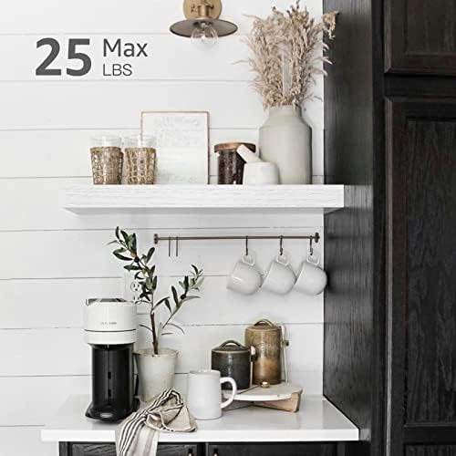 QEEIG Bathroom Floating Shelves for Wall - 15.7" Wall Mounted Shelf Over Toilet Farmhouse Home Decor Display Bookshelf Small 15.7 x 6.7 inch Set of 2, White (008-40W) - Image 4