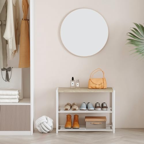 Yusong Shoe Rack Organizer, 3 Tier Industrial Shoe Storage Shelf for Closet Entryway, Narrow Sturdy Metal Shoe Shelves, White - Image 4