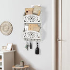 Key and Mail Holder for Wall, 2-Slot Mail Organizer Wall Mount 4 Key Hooks - Image 5