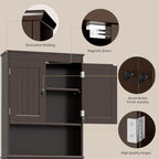 Gizoon Over the Toilet Storage Cabinet with Adjustable Shelf, Espresso - Image 5