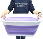 SAMMART 41L (10.8 gallon) Collapsible Plastic Laundry Basket-Foldable Pop Up Storage Container/Organizer-Portable Washing Tub-Space Saving, Water capacity: 32L (8.4 gallon) (Rectangular, Lt. Purple) - Image 7
