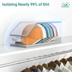 AOODA 2PCS Stackable Hat Storage for Baseball Caps, Clear Hat Organizer for Closet Holds up to 24 Caps, Men‘s Hat Box Display with Cardboard (Grey) - Image 5