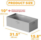 SpaceAid 2 Pack 10" High Under Bed Storage Containers, Large Underbed Storage Organizer Bins with Lids for Bedroom, Dorm, Clothes, Closet Organization, Bed Sheets and Blankets (Gray) - Image 3