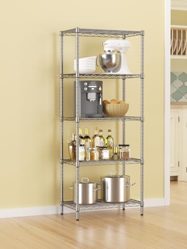 SINGAYE 5 Metal Shelves Wire Shelving Storage Shelf Adjustable Unit Pantry - Image 2