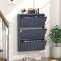 GREATMEET Slim Wall Mounted Metal Storage Cabinet with 3 Flip Drawers by GREATMEET