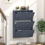 GREATMEET Slim Wall Mounted Metal Storage Cabinet with 3 Flip Drawers by GREATMEET