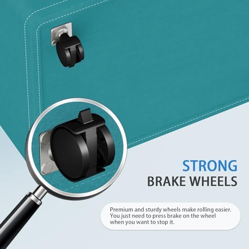 HomeHacks 75L Rolling Laundry Basket with 4 Wheels Collapsible Green - Image 5