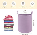 OIAHOMY 60L Nursery Hamper Laundry Basket Laundry Hamper Purple - Image 2