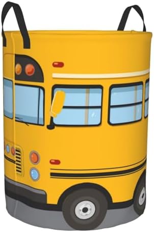 Bus Laundry Basket Storage Bin Foldable Laundry Hamper Clothes Storage Bucket Organizer 19.6x15.7 Inch For Laundry Room/Bedroom/Bathroom - Image 2
