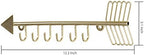 MyGift 12 Inch Wall Mounted Brass Tone Metal Arrow Shaped Jewelry Organizer, Hanging Accessories Storage Display Rack with 6 Hooks for Necklaces Bracelets Keys - Image 4