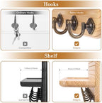 Key Holder for Wall, Mail Organizer Wall Mount with 8 Hooks Wooden Hanging Key Rack for Home Decor, Hallway, Entryway (Wood Color) - Image 5