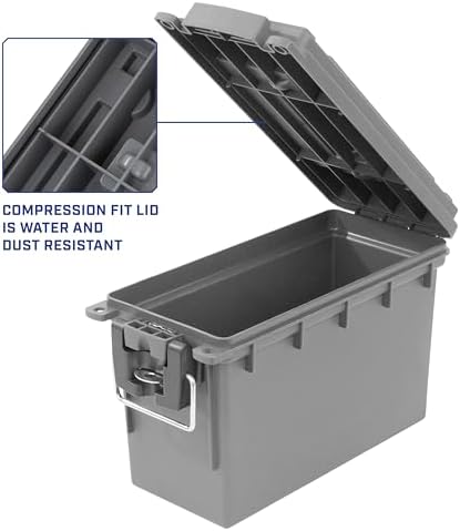 Sheffield Ammo Box Made in USA, Stackable Lockable Ammo Storage Box, Gray - Image 4