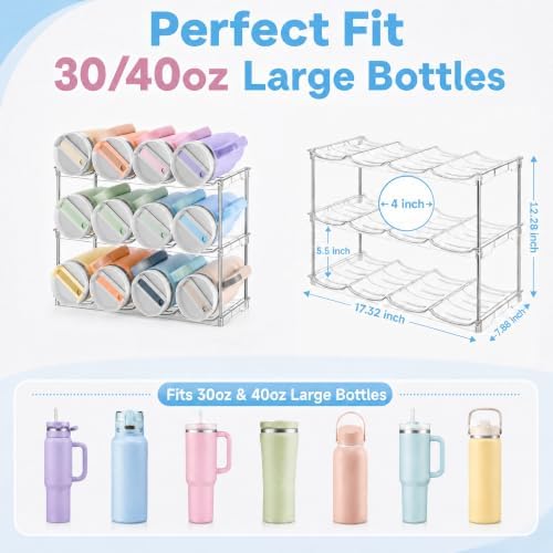 Stackable Water Bottle Organizer for Cabinet for Stanley 40 oz Tumbler - Image 2