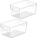 Clear Plastic Storage Bins, Pantry Organizers and Storage Containers Fridge Organizer Bins for Organizing Kitchen Cabinet Organizer Bin Bathroom Freezer Refrigerator Organization by CONTROLKITCHEN