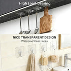 DDMY Hooks for Hanging, 50 Pack Wall Hooks 50lb(Max) Transparent Reusable Waterproof Adhesive Hook for Kitchen Curtain, Towel Hook for Bathrooms, Heavy Duty Self Coat Hook for Walls No Damage - Image 2