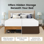 Queen Bed Skirt, Hides Under-Bed Storage 16 Inch Drop, Pleated, Brown - Image 3