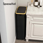 SpaceAid Slim Laundry Hamper with Wheels and Lid,62L Rolling Narrow Clothes Basket with Bamboo Handle, Large Laundry Hamper for Bedroom, Bathroom, Dorm, Laundry Room - Black - Image 7