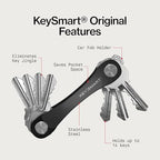 KeySmart Original Key Holder - Compact Key Organizer for Key Chain, Minimalist Clutter-Free EDC Keychains Key Ring, Black, 8 Keys, 2 Pack - Image 7