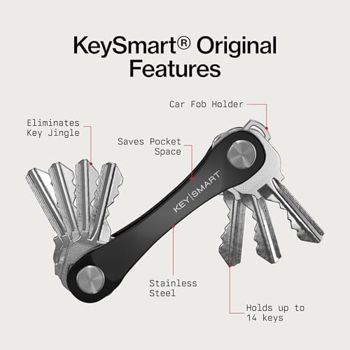 KeySmart Original Key Holder - Compact Key Organizer for Key Chain, Minimalist Clutter-Free EDC Keychains Key Ring, Black, 8 Keys, 2 Pack - Image 7