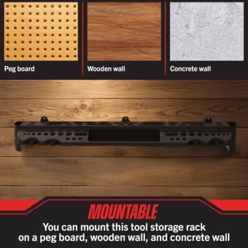 Stalwart Wall Mount Hand Tool Organizer with 61 Holes and 4 Hooks - Image 5