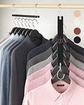 MORALVE Space Saving Hangers for Closet – 4 Pack European Beechwood 6-Tier Shirt Organizer with 360° Swivel Hook – Collapsible Clothes Hanger for Closet Organization (Hangers Not Included) by MORALVE