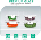 KOMUEE 24 Pieces Glass Food Storage Containers Set, White - Image 4