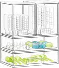 SpaceAid Bottle Storage Organizer Baby - Acrylic Bottles Station Organizer Container, Stackable Clear Drawers for Countertop, Vanity, Bathroom, Cabinet, Pantry Organization, 4 Pack, 2M2L, 14.4" H by SpaceAid