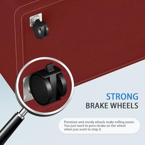 HomeHacks 75L Rolling Laundry Basket with 4 Wheels Collapsible Red - Image 4