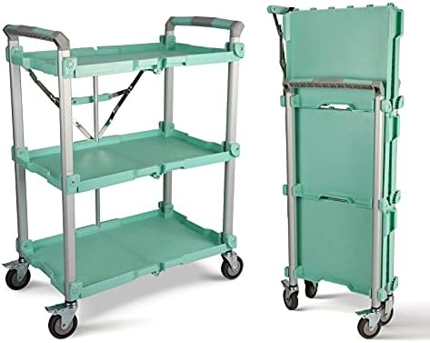 Olympia Tools 89-353 Pack N Roll Collapsible Service Cart, XL, 300LB Capacity, Teal by OlympiaTools