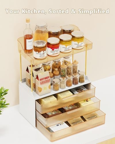 Anylady Bathroom Organizers and Storage, Makeup Organizer (Sturdy Durable Attractive), Ideal for Vanity, Countertop, Counter, Perfume, Skincare, Cabinet, Cosmetic, Dresser Organizer (Gold) - Image 5