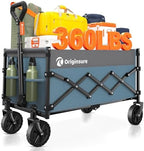 Originsure 110L Portable Foldable Wagon Cart, 360lbs Heavy Duty, Grey&Blue by Unknown