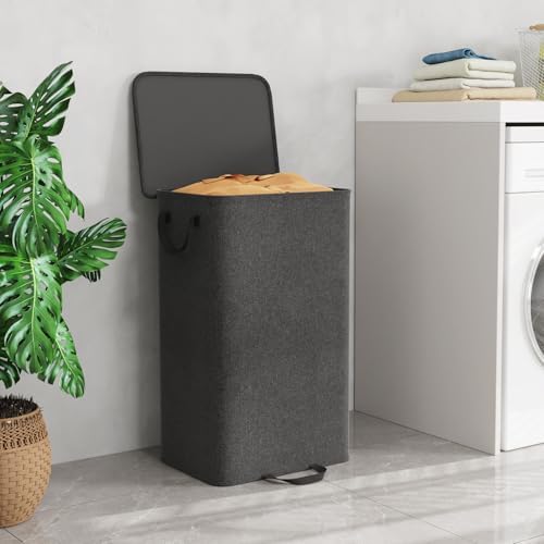 Lifewit Single Laundry Hamper with Lid, Removable Laundry Bags, Black - Image 6