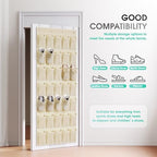 WVM Over the Door Shoe Organizer with 35 Breathable Mesh Pockets, Hanging Shoe Organizer for Door with 4 Metal Hooks, Large Capacity Closet Storage for Shoes, Accessories - Image 2