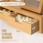 Rebee Vision Key Holder Wall Mount with Drawers for Room Decor, Light Brown - Image 4