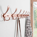 Dseap Coat Rack Wall Mount - 29.5” Long 8-Tri-Hooks Heavy Duty Coat Hanger Rail Wall Hooks for Hanging Coats Hats Clothing Clothes Purse Mudroom Entryway, Rose Gold - Image 5