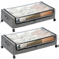 FOUCSSOMEI UnderBed Storage Containers, UnderBed Shoe Storage with Wheels, Under Bed Drawers for Clothes Book Blankets, Dorm Bedroom Organizer by FOUCSSOMEI