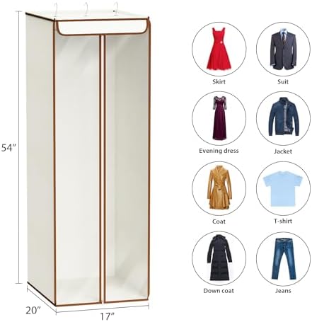 Univivi Garment Bags for Hanging Clothes, Cloth Bag 54 In, 2 PCS, Beige - Image 5