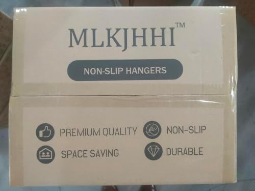 60 Pack Heavy Duty Plastic Hangers, Non Slip Clothes Hangers with Rubber Pads and 360° Hook - Thin Space Saving Hanger, Closet Organizer for Shirt, Pants, Suit, Skirt, Coat - Orange - Image 3