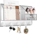 Acrylic Key Holder Wall Mount Mail Organizer for Wall with Shelf Storage Drawer and 5 Hooks, Clear by HappyDino