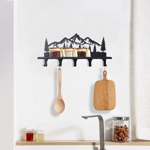 Key Holder for Wall, Metal Decorative Wall Mounted Mountain Key and Mail Holder with Shelf, 2 in 1 Key Hooks for Entryway, Front Door, Hallway, Key Organizer and Key Rack (10 Inches) - Image 5