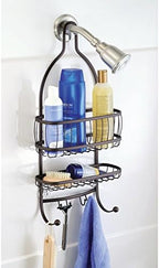 iDesign 61971 York Lyra Hanging Shower Organizer - 10" x 4" x 22", Bronze - Image 6