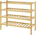Kitsure Bamboo Wooden Shoe Rack for Closet, 26.8" Wide - 4 Tiers, Natural by Kitsure