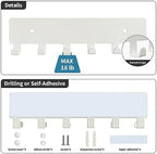 GTK Key Holder for Wall, Key Hooks with 6 Hooks, Wall Mounted Key Holder for Hallway, Self Adhesive Key Rack(White) - Image 3