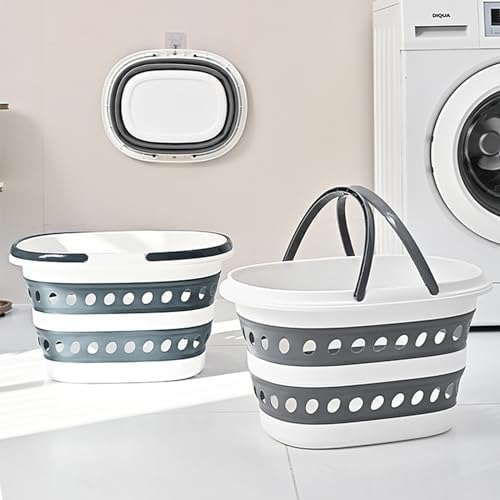 Compact Collapsible Laundry Basket, Small Size Pop-Up Hamper Perfect for Bedroom Side,Bathroom,Travel, Not for Large Families, Foldable with Handle, Measures 16 x 12.5 x 9.5 In, (Gray) - Image 5