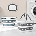 2 Pack Compact Collapsible Laundry Basket, Small Size Pop-Up Hamper Perfect for Bedroom Side,Bathroom,Travel, Not for Large Families, Foldable with Handle, Measures 16 x 12.5 x 9.5 In, (Gray) - Image 5