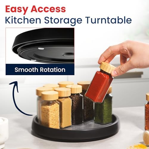 Oizeir 10 Inch Lazy Susan (Set of 4) - Non-Skid Turntable for Cabinet to Maximize Storage and Simplify Accessibility in Kitchen, Bathroom, and Pantry Spaces (Black) - Image 4