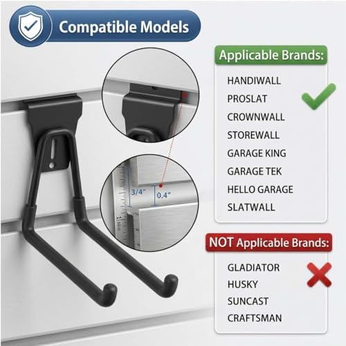 Slatwall Hooks 20Pack, Heavy Duty Slatwall Accessories for Garage - Image 3