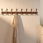 Dseap Coat Rack Wall Mount - 29.5” Long 8-Tri-Hooks Heavy Duty Coat Hanger Rail Wall Hooks for Hanging Coats Hats Clothing Clothes Purse Mudroom Entryway, Red Antique Copper - Image 2