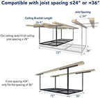 FLEXIMOUNTS 3x6 Overhead Garage Ceiling Storage Rack, 2 Pack, Hammertone - Image 7
