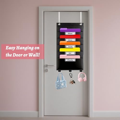 Over the Door File Organizer Hanging Wall Folder Mail Holder with 5 Pocket - Image 5